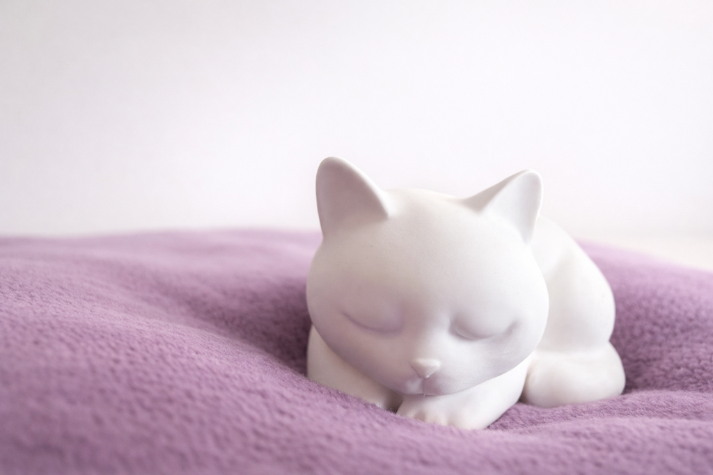 Katze "Kati" - Teelicht weiß